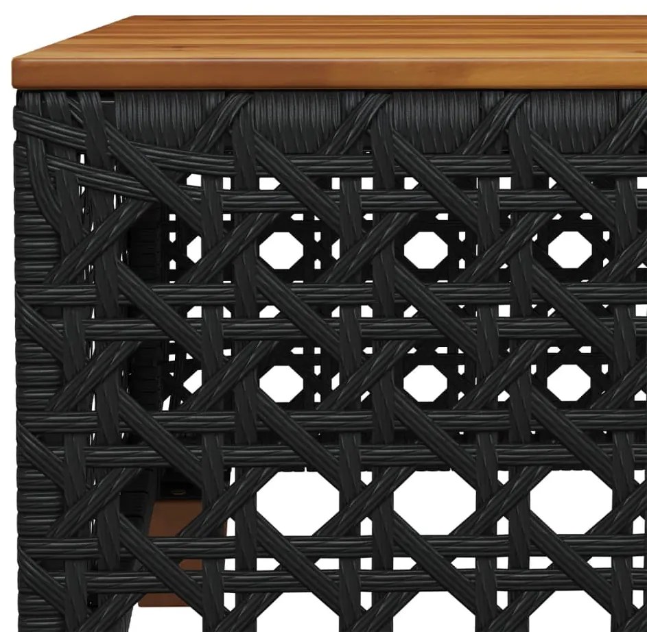 10 pcs conjunto sofás de jardim c/ almofadões vime PE preto
