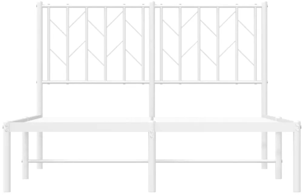 Estrutura de cama com cabeceira 120x190 cm metal branco