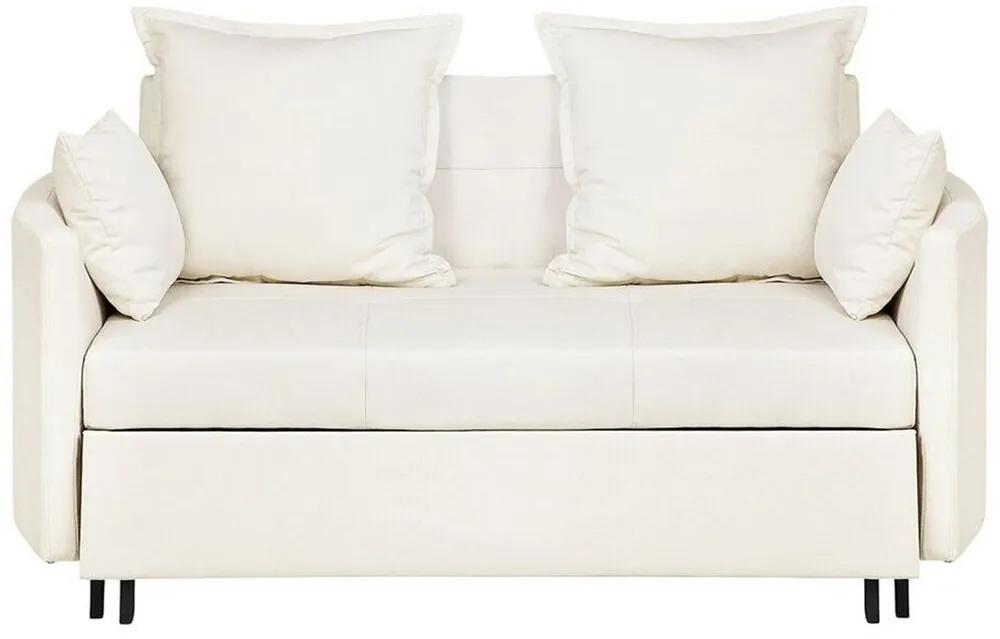 Sofá-cama de 2 lugares em tecido creme HOVIN Beliani