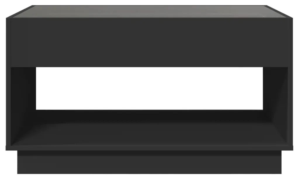 Mesa de centro luzes LED Infinity 90x50x50 cm preto