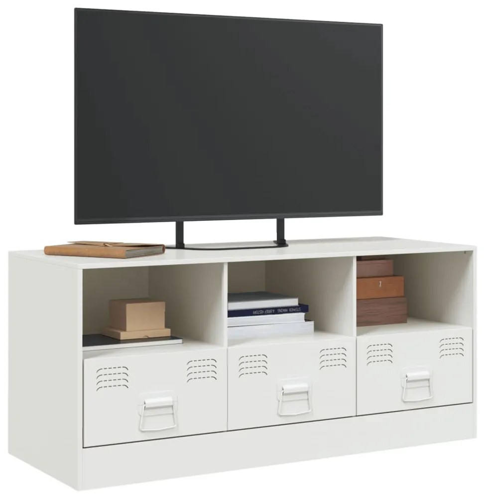 Móvel de TV 99x39x44 cm aço branco