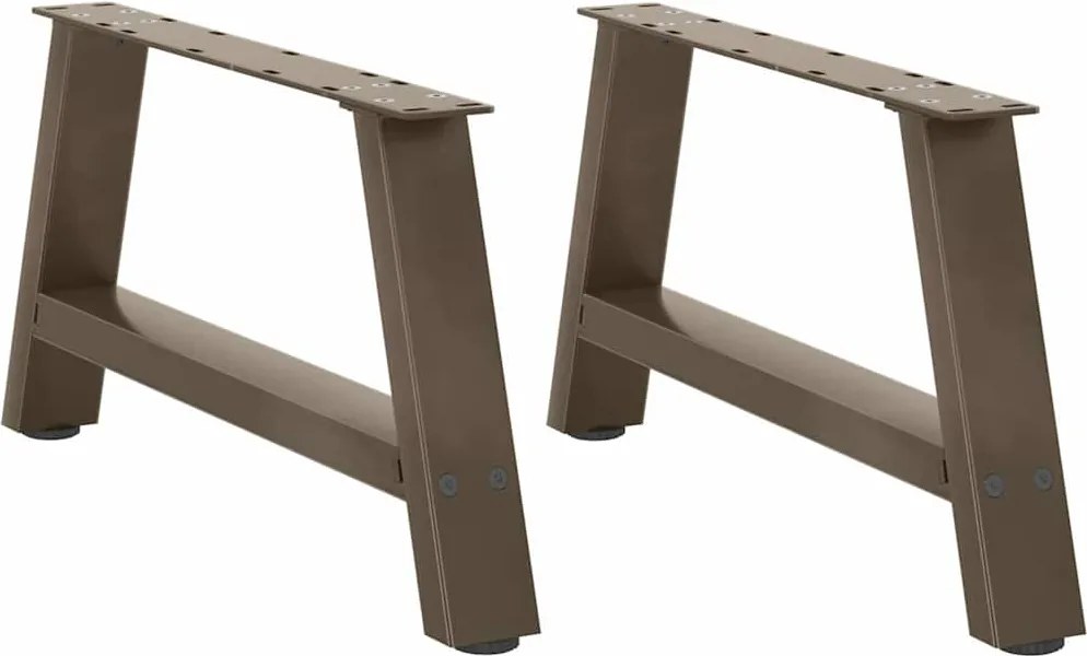 vidaXL Pés para mesa de centro em formato A, 2 peças, 60x(30-31) cm, aço