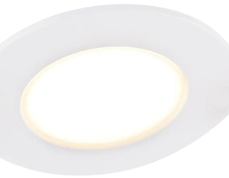Conjunto de 6 focos embutidos brancos com LED regulável em 3 níveis IP65 - Blanca Moderno
