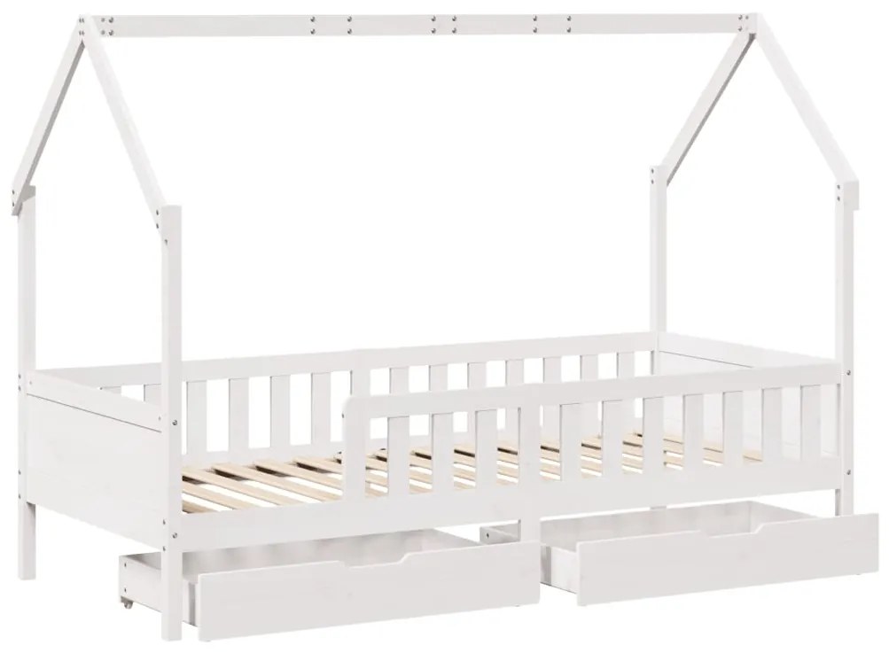 Estrutura de cama infantil c/ gavetas 80x200 cm pinho maciço