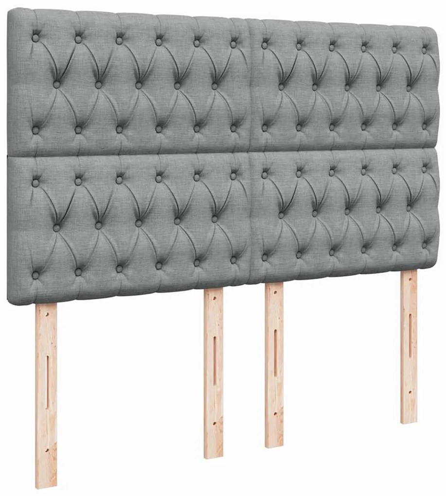 Cama com molas/colchão 140x200 cm tecido cinzento-claro