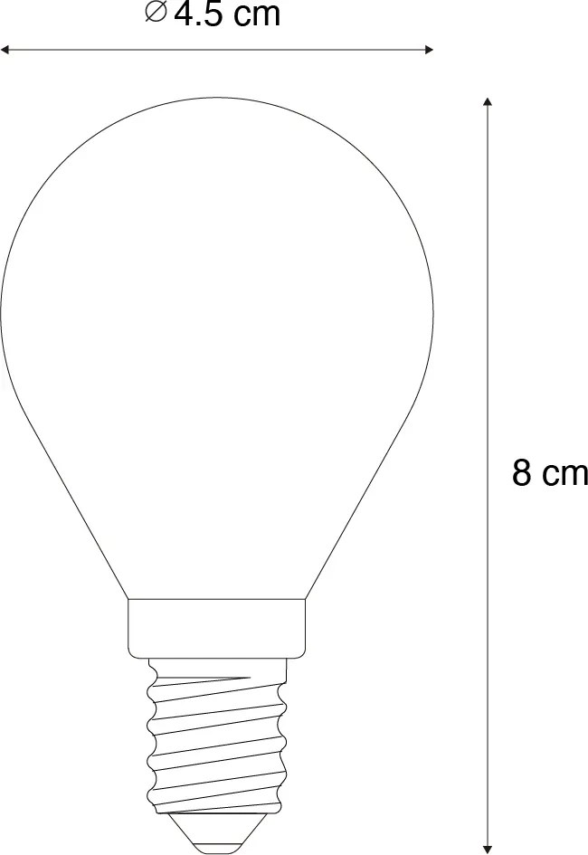 Conjunto de 5 lâmpadas LED E14 reguláveis P45 fumê 5W 470 lm 2200K