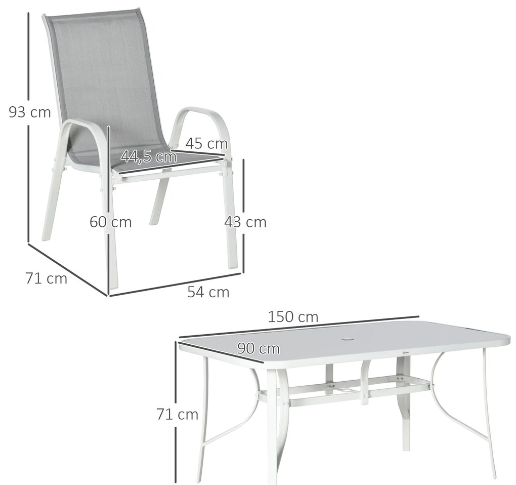 Conjunto de Refeição de Jardim – Modelo Bari – 6 Cadeiras, 1 Mesas – V