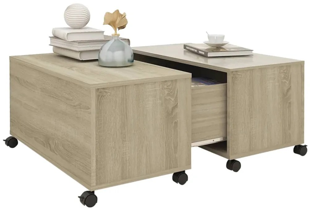 Mesa de centro 75x75x38 cm contraplacado carvalho sonoma