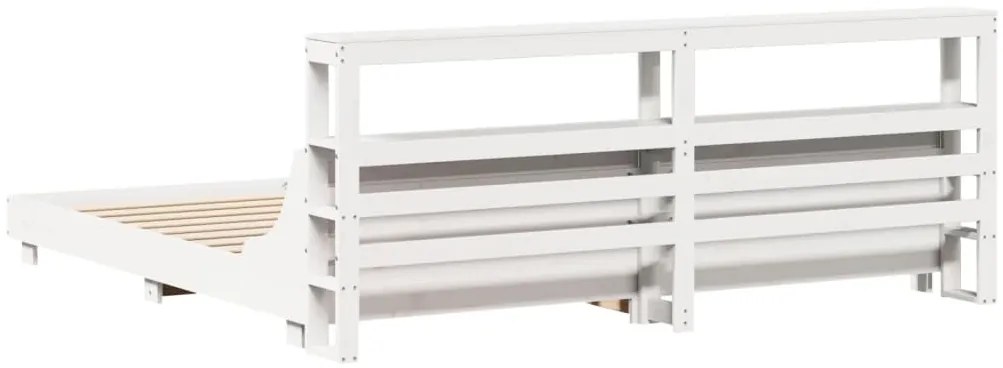 Cama sem colchão 180x200 cm madeira de pinho maciça branco