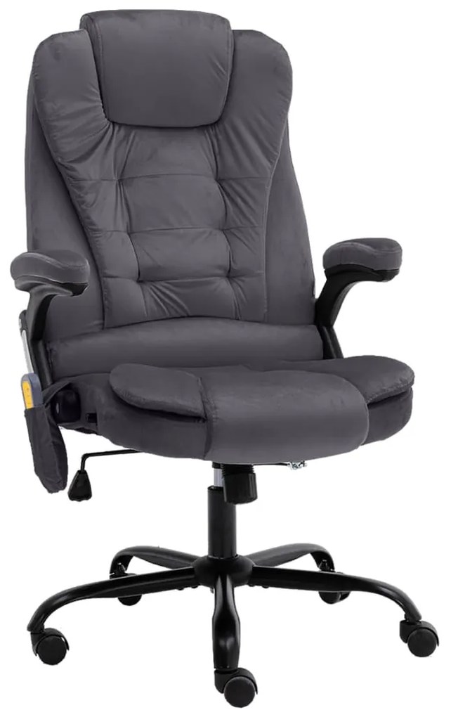 vidaXL Cadeira escritório c/ função de massagem veludo cinzento-escuro