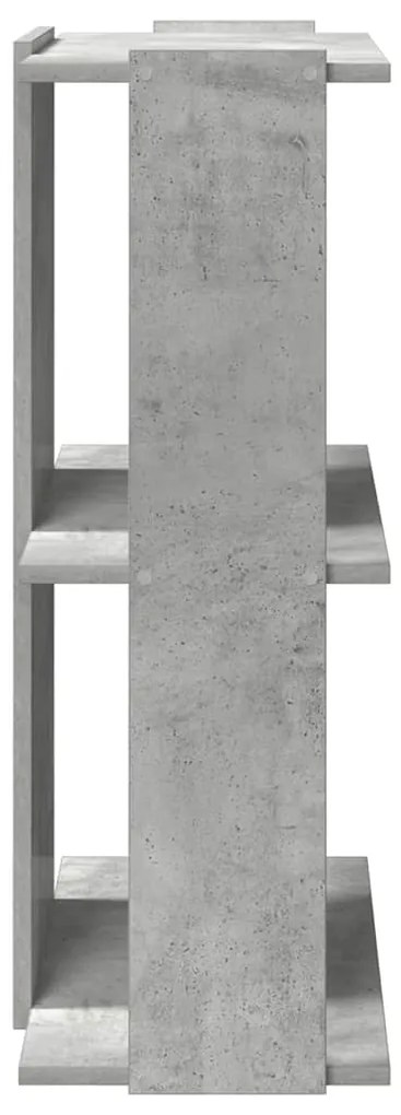 Estante 3 camadas betão 60x30x80 cm madeira trabalhada cinzento
