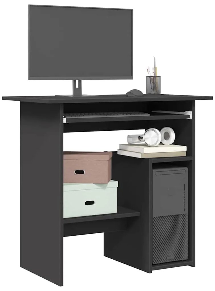 vidaXL Secretária 80x45x74 cm contraplacado cinzento