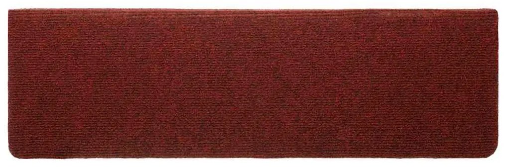 Tapetes de escada 10 pcs 65x21x4 cm agulhado bordô