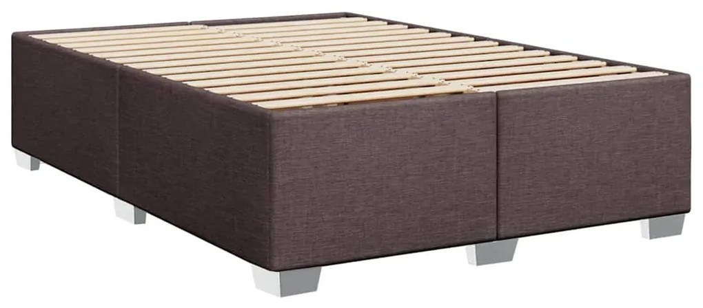 Cama com molas/colchão 140x190 cm tecido castanho-escuro