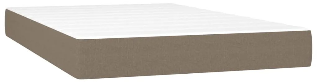 Cama box spring colchão/LED 120x190cm tecido cinza-acastanhado