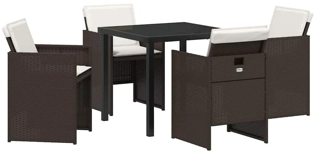 Conjunto de Jantar de Jardim com 5 Peças da , com almofadas marrom e f