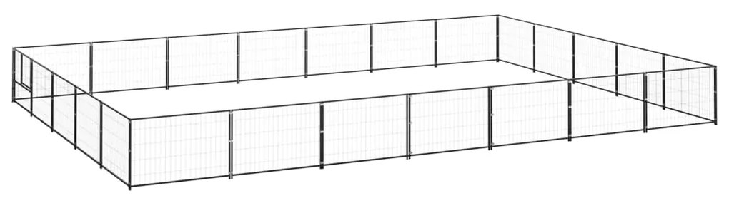vidaXL Canil para cães 35 m² aço preto