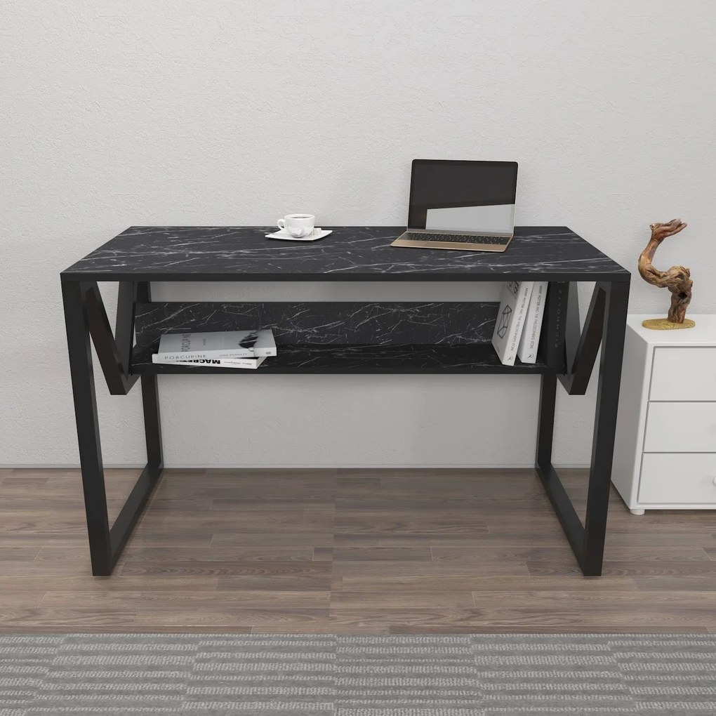 Secretária Lona – Preto – 120 cm x 72,8 cm x 60 cm