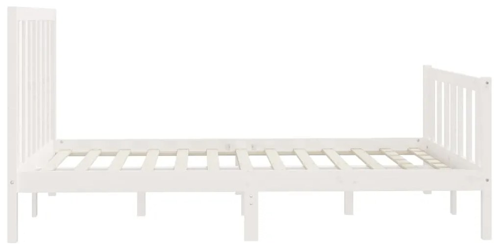 Estrutura de cama 160x200 cm madeira maciça branco