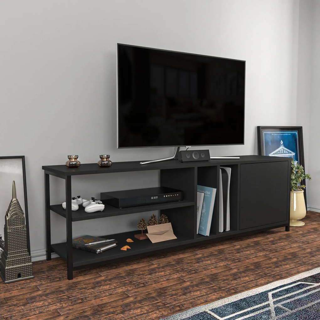 Móvel para TV Oneida – Preto Antracite – 140 cm x 35,3 cm x 50,8 cm