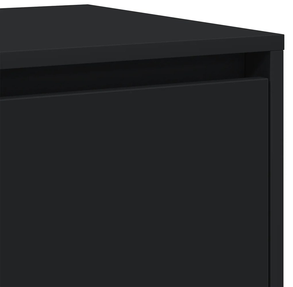 Aparador Preto Preto Madeira engenheirada 120 x 41 x 75 cm