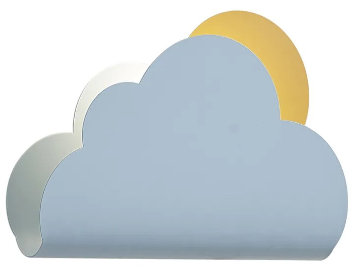 Candeeiro de parede infantil nuvem azul com sol - Cloudy