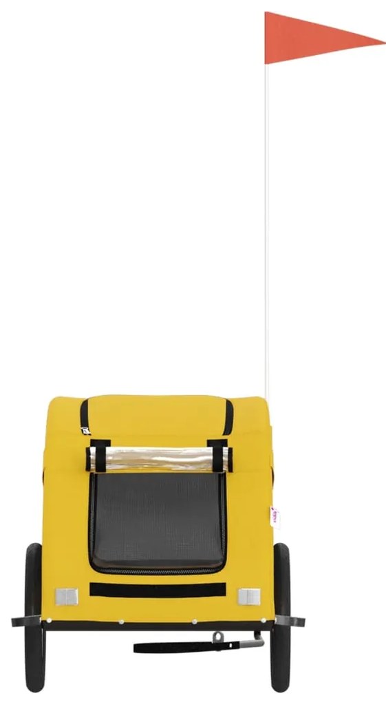 Reboque bicicleta p/ animais tecido oxford/ferro amarelo