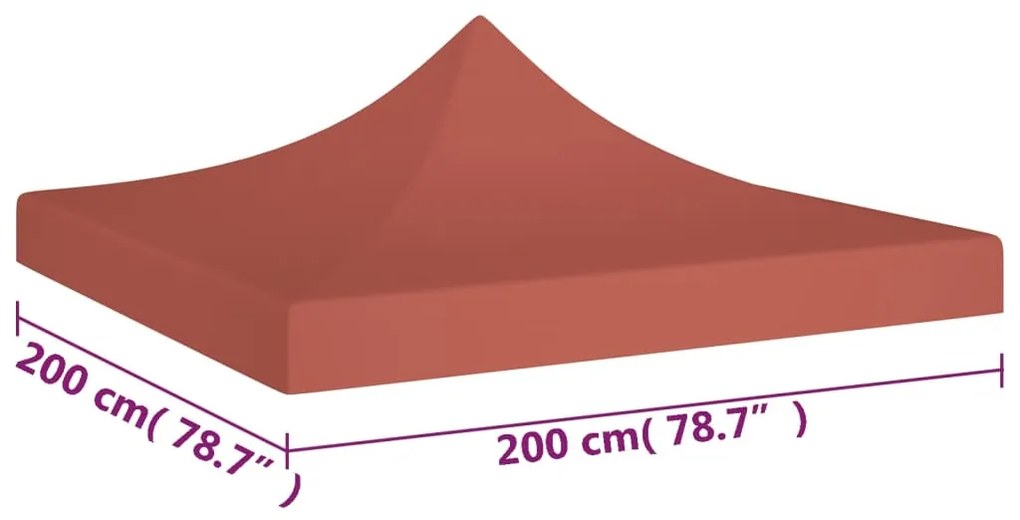 Teto para tenda de festas 2x2 m 270 g/m² terracota