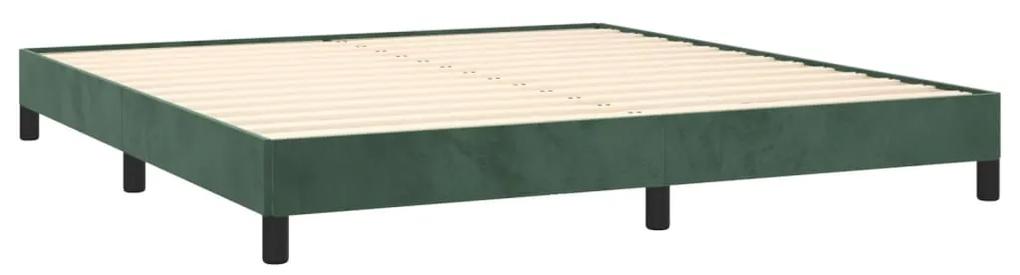 Estrutura de cama 180x200 cm veludo verde-escuro