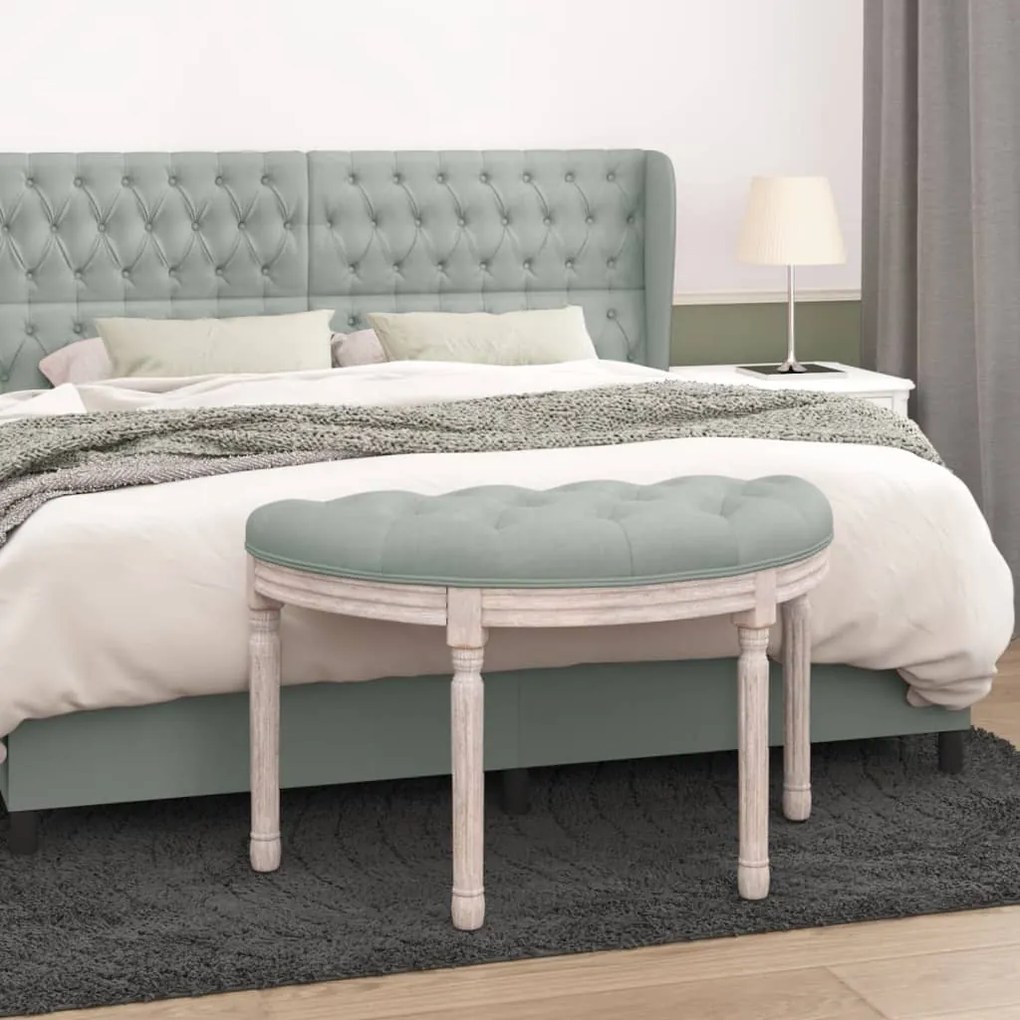 vidaXL Banco 81,5x41x49 cm veludo cinzento-claro