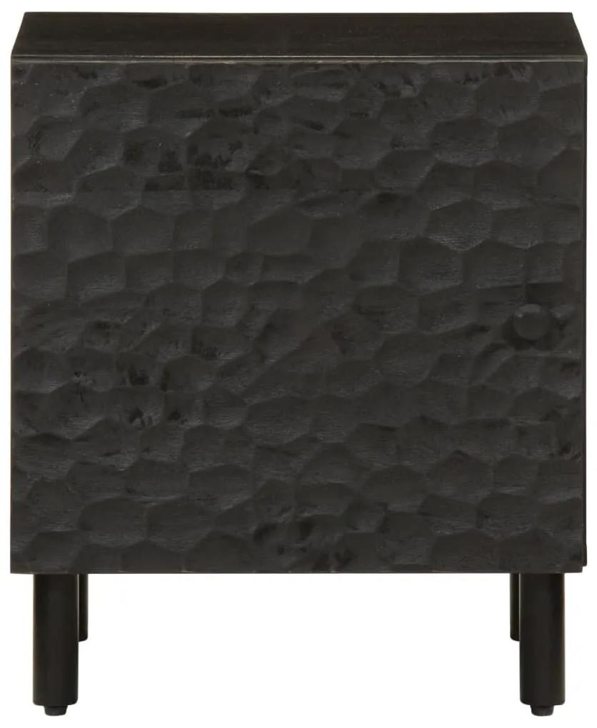Mesas de cabeceira 2 pcs 40x33x46 cm mangueira maciça preto