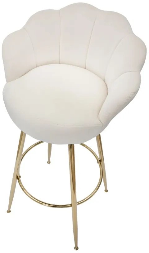 BANCO DE BAR VIENNA 55X53X110 CM CREME E DOURADO