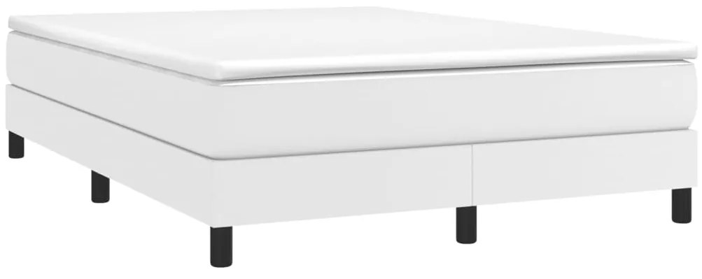Estrutura de cama 140x200 cm couro artificial branco