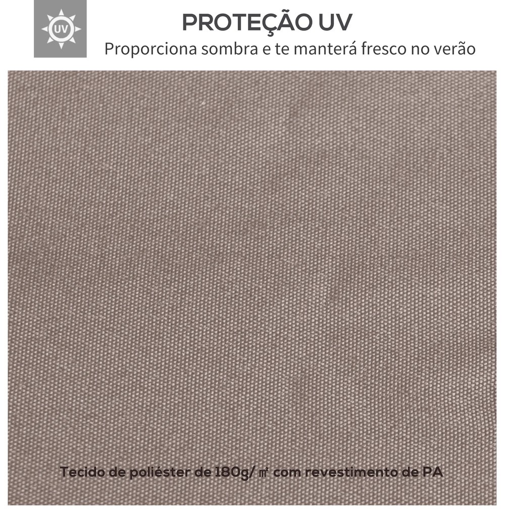Outsunny Toldo de Substituição de 3x3m para Pérgola de Jardim com 8 Orifícios de Drenagem e Ventilação Bege
