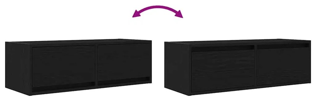 Móveis de TV 2pcs 80x31x25,5cm deriv. madeira carvalho preto