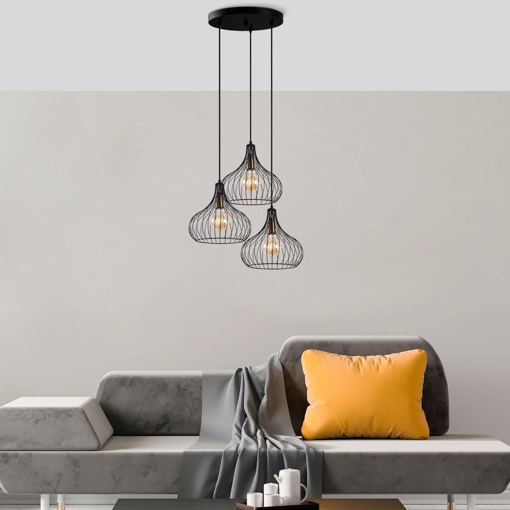 Candeeiro de Teto Teldamla – Preto Antigo – 47 x 47 x 120 cm
