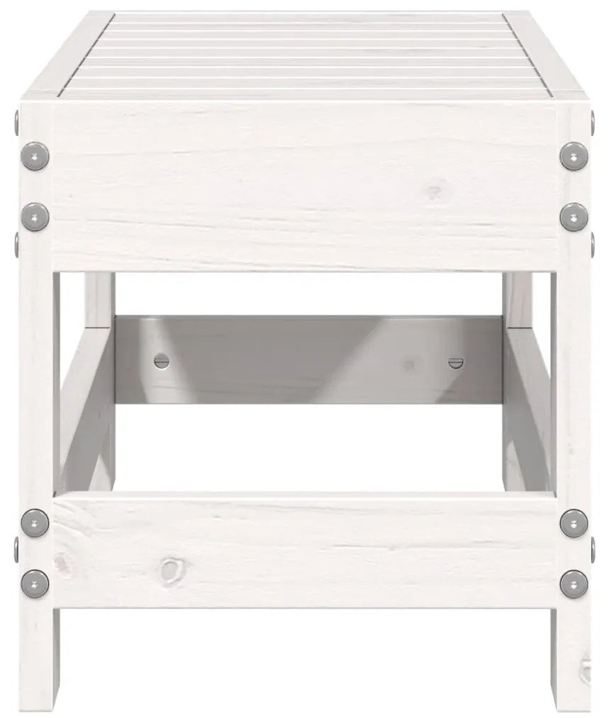 Apoio de pés para jardim 62x30x32 cm pinho maciço branco