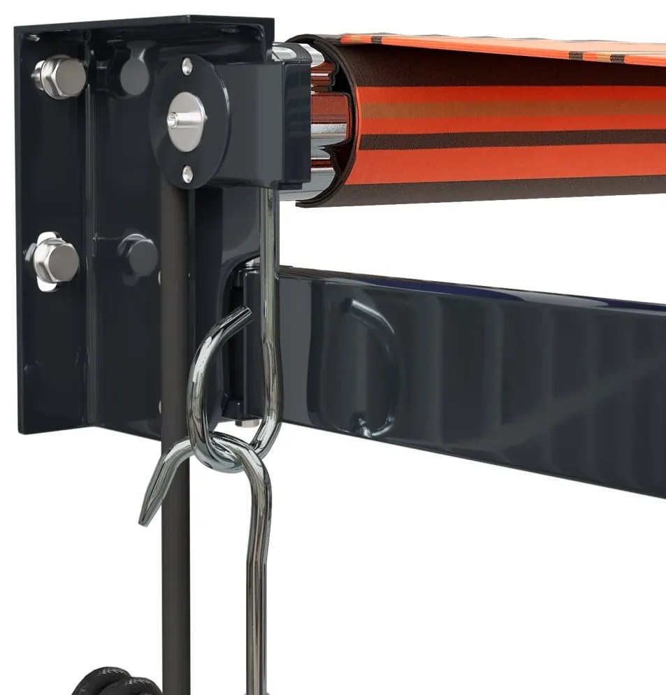 Toldo retrátil automático 3,5x2,5 m laranja e castanho