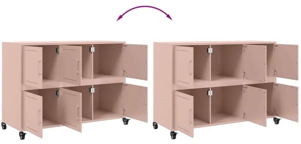 Aparador 100,5x39x72 cm aço rosa
