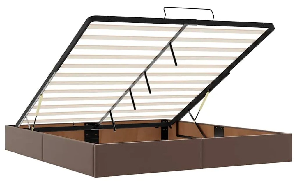 Estrutura de cama otomana sem colchão 180x200 cm castanho