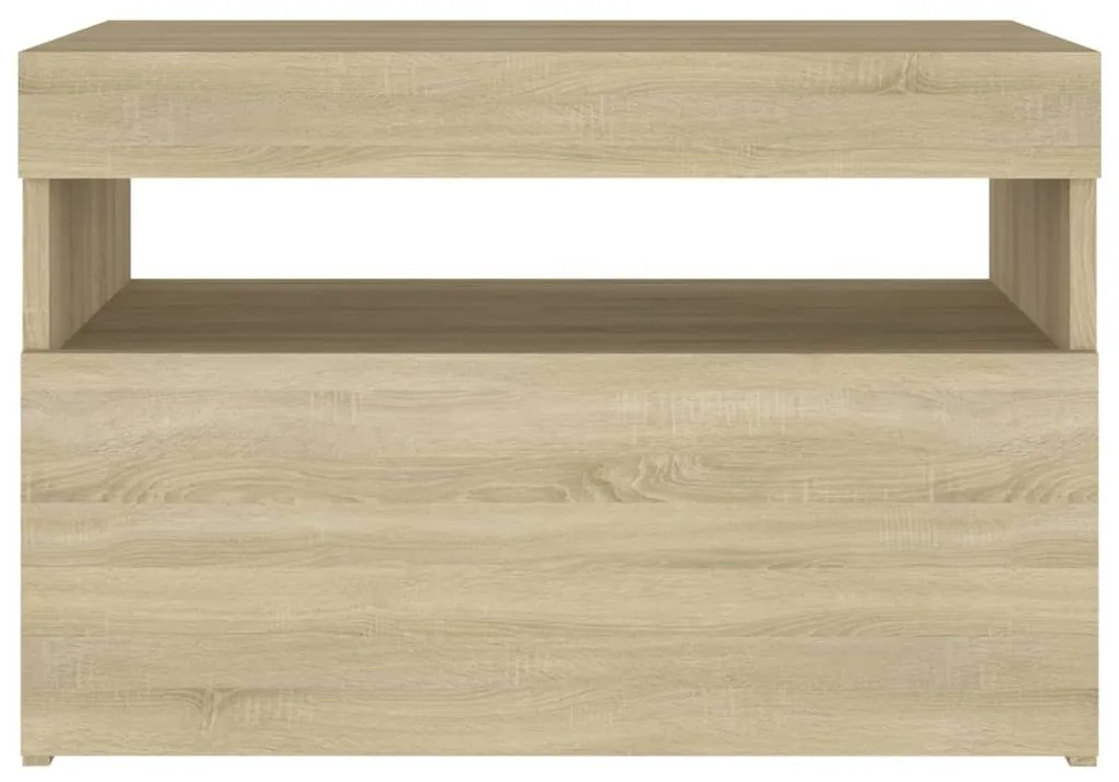 Mesa de cabeceira & LED 60x35x40 deriv. madeira carvalho sonoma