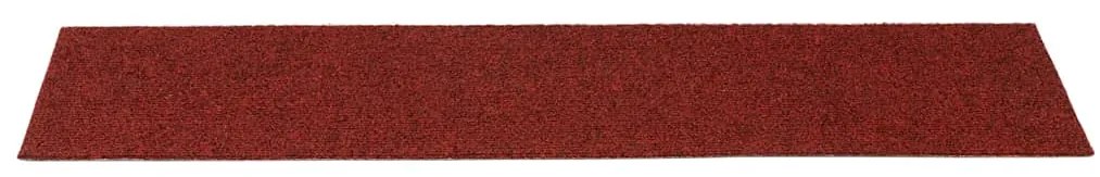 Tapetes de escada adesivos 30 pcs 76x20 cm retangular vermelho