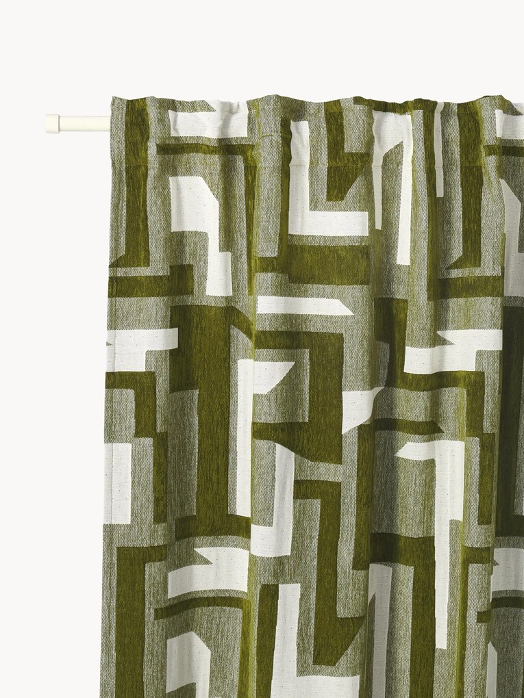 Cortina opaca com multi-banda em chenille Felice, conjunto de 2