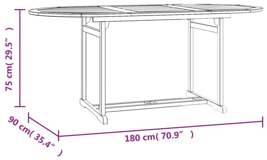 Conjunto de jantar para jardim 7 pcs madeira de teca maciça