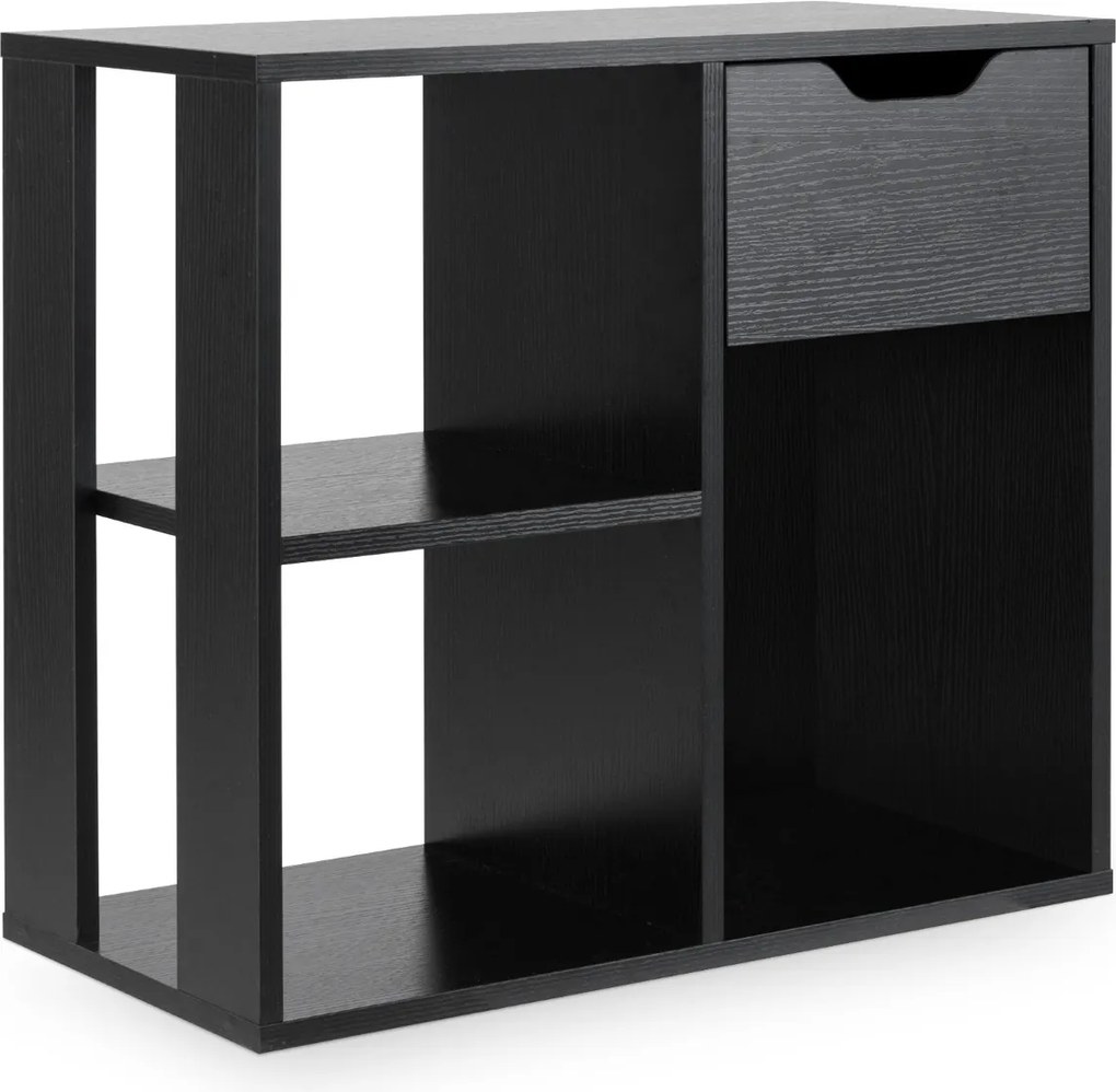 Estante de 3 cubos com gaveta  60 x 30 x 53 cm moderna e simples Preta