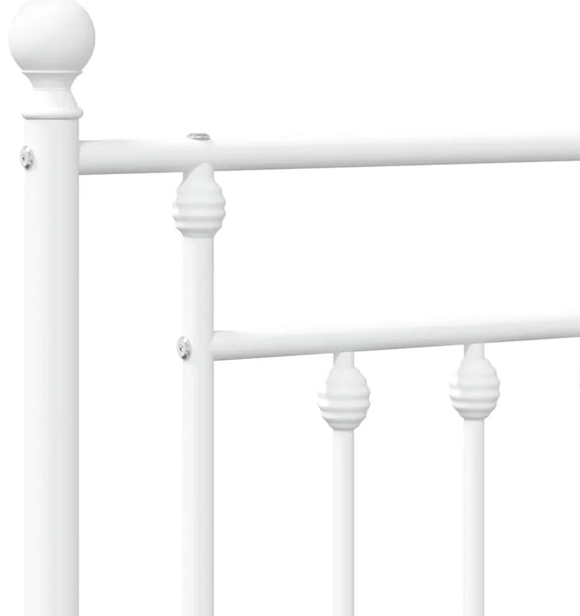 Estrutura de cama com cabeceira 150x200 cm metal branco