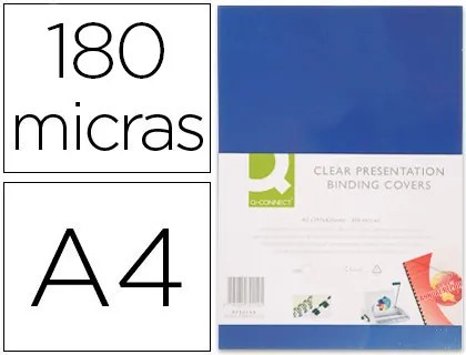 Capa de Encadernação Q-connect Pvc Din A4 Opaca Azul 180 Microns Pack de 100 Unidades