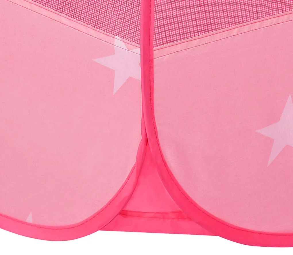 Tenda de brincar infantil com 250 bolas 102x102x82 cm rosa