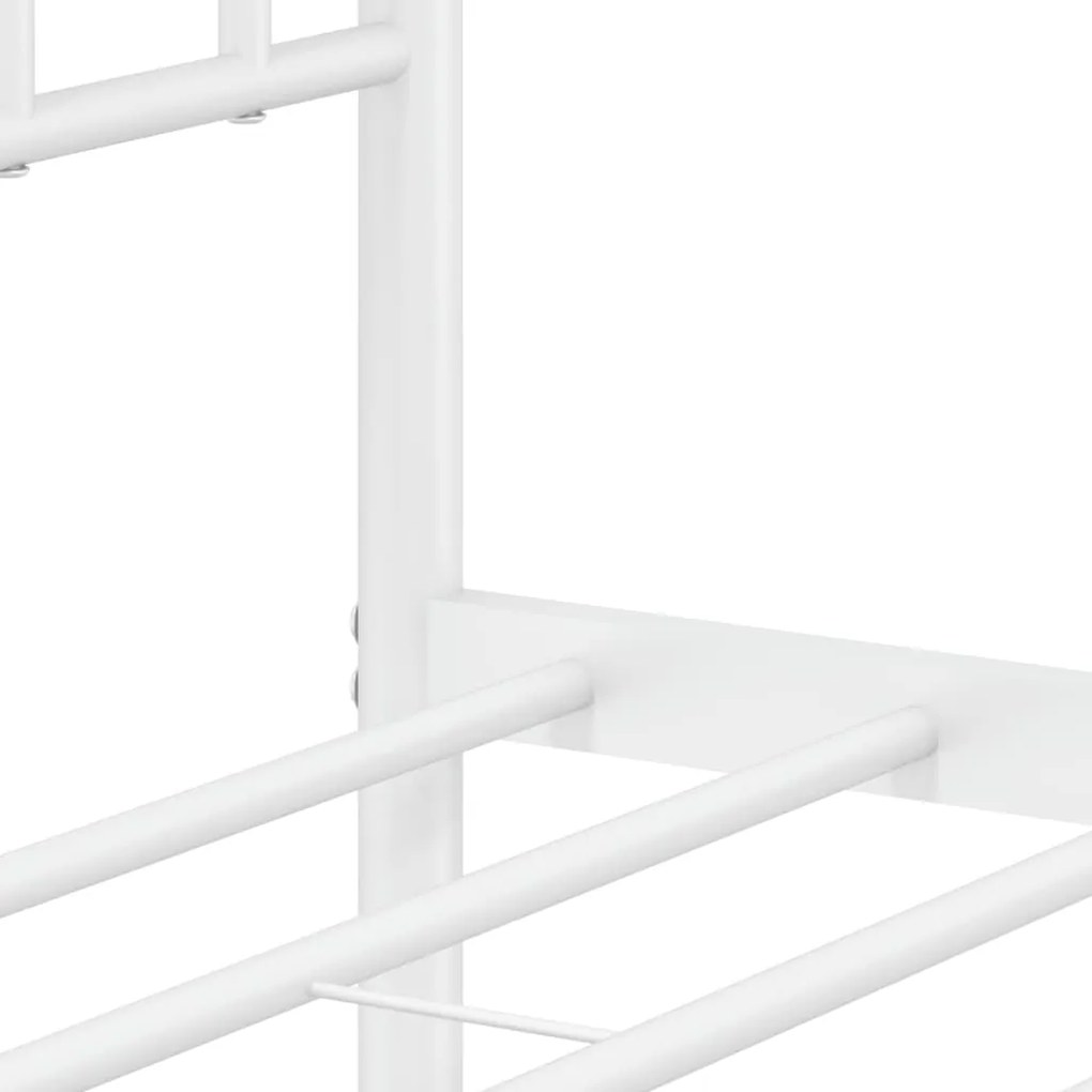 Estrutura de cama com cabeceira 140x190 cm metal branco