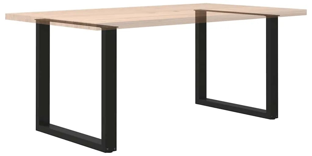 Pés de mesa de jantar em forma de U, 2 peças, preto, 80x (72-73) cm, a